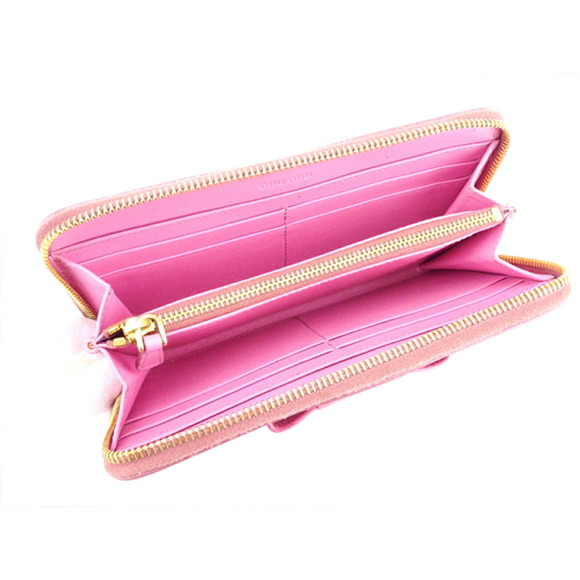 Miu Miu ribbon Wallet motif long Patent pink - Picture 5 of 6